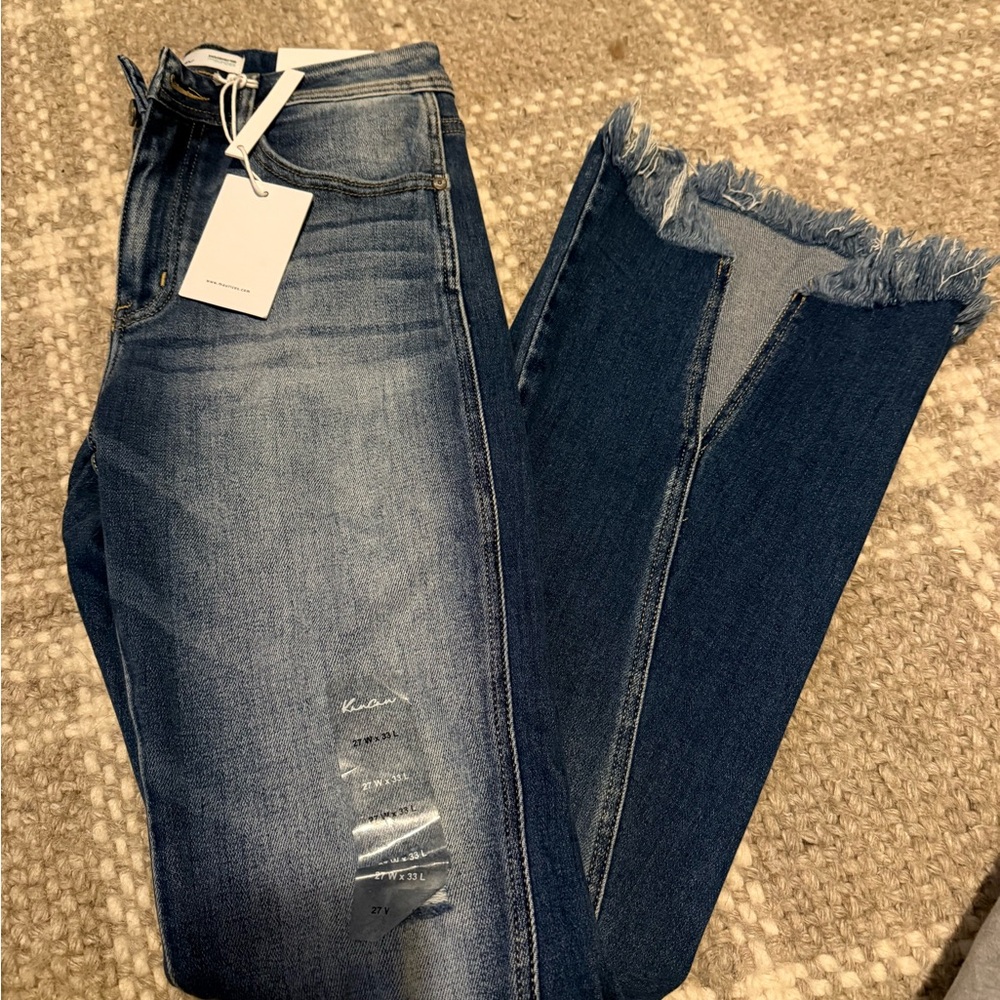 KanCan Distressed Blue Ankle Jeans